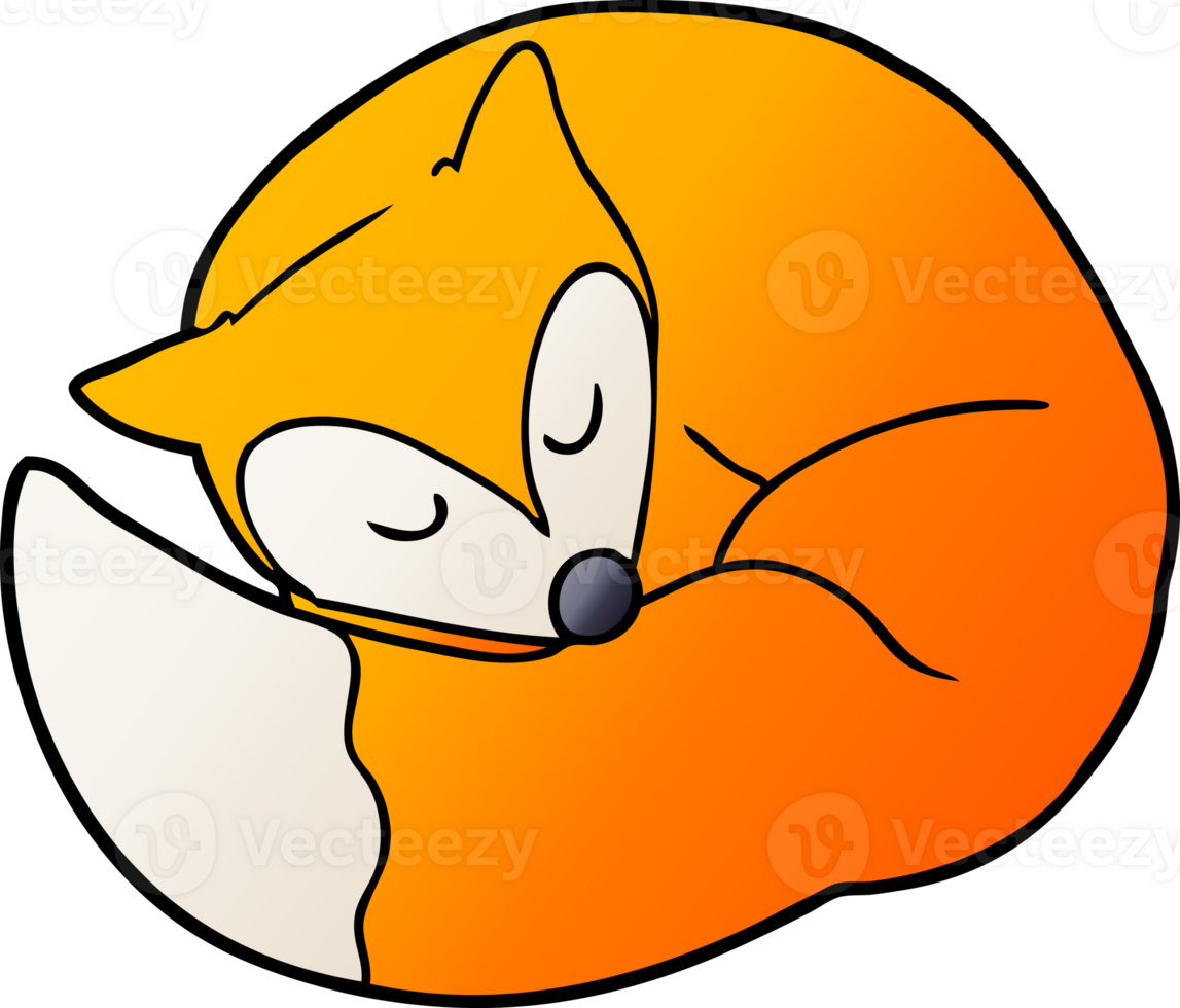 cartoon sleeping fox png