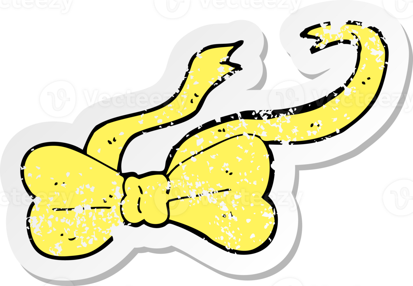 retro distressed sticker of a cartoon bow tie png