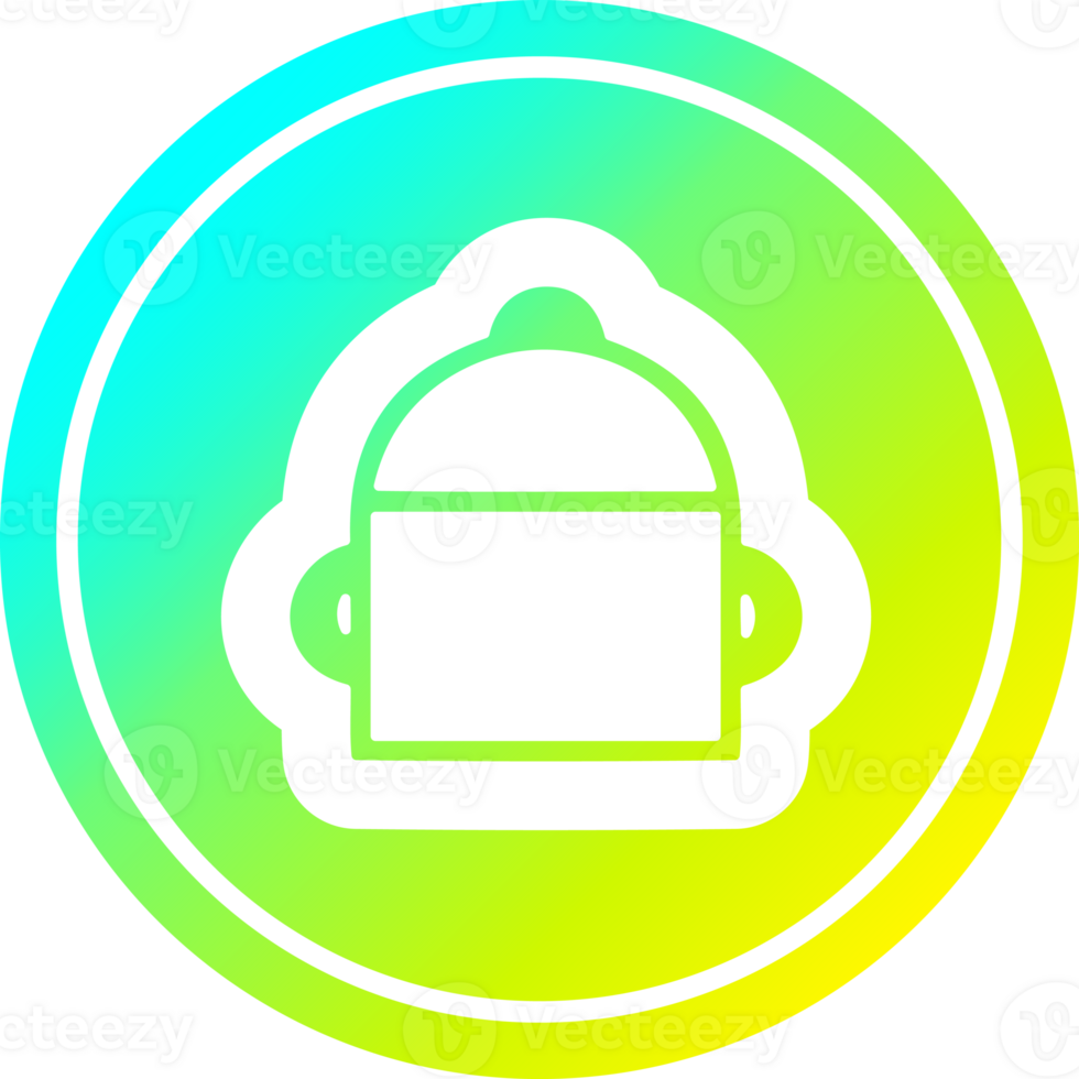 cooking pot circular icon with cool gradient finish png