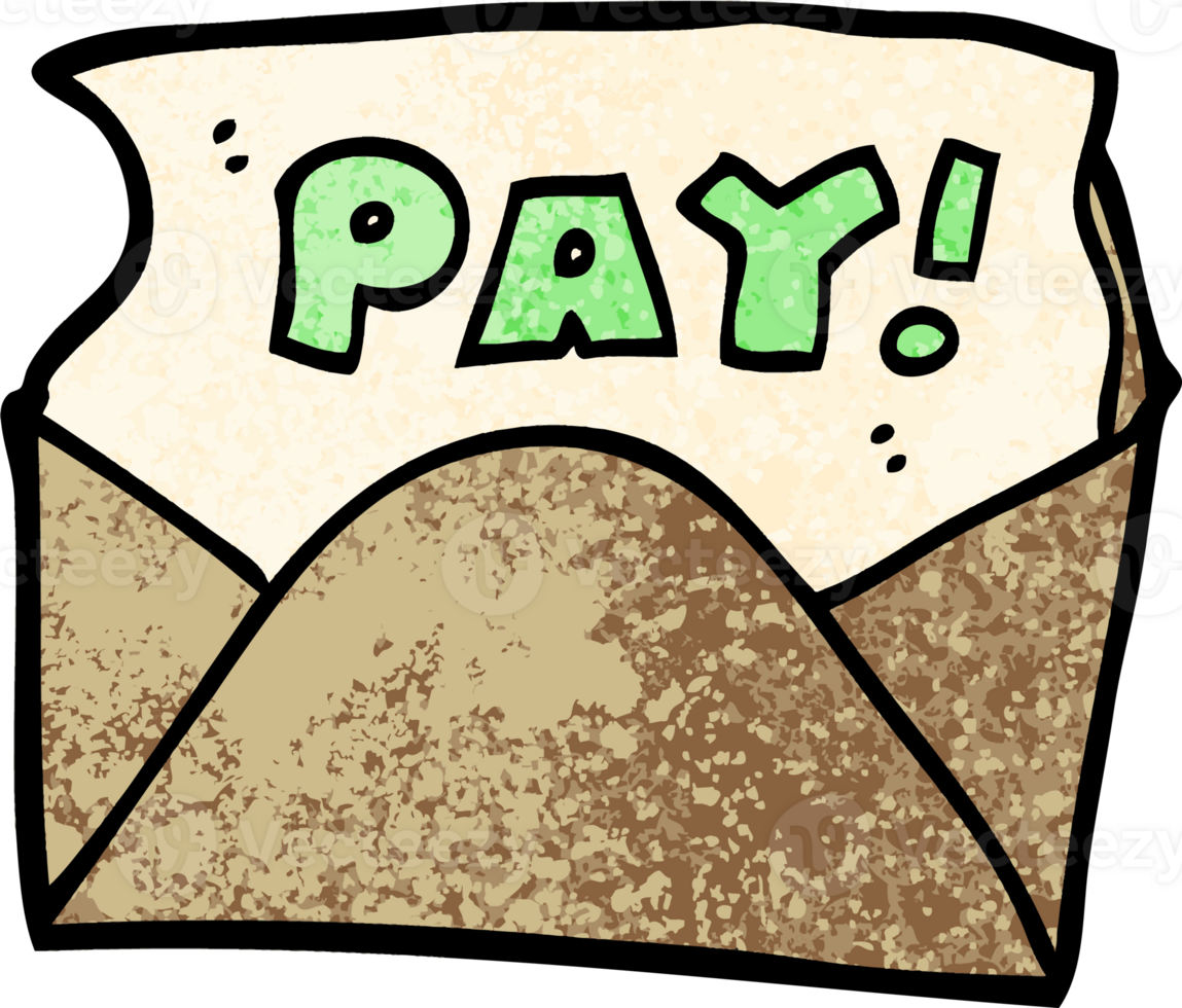 grunge textured illustration cartoon pay packet png