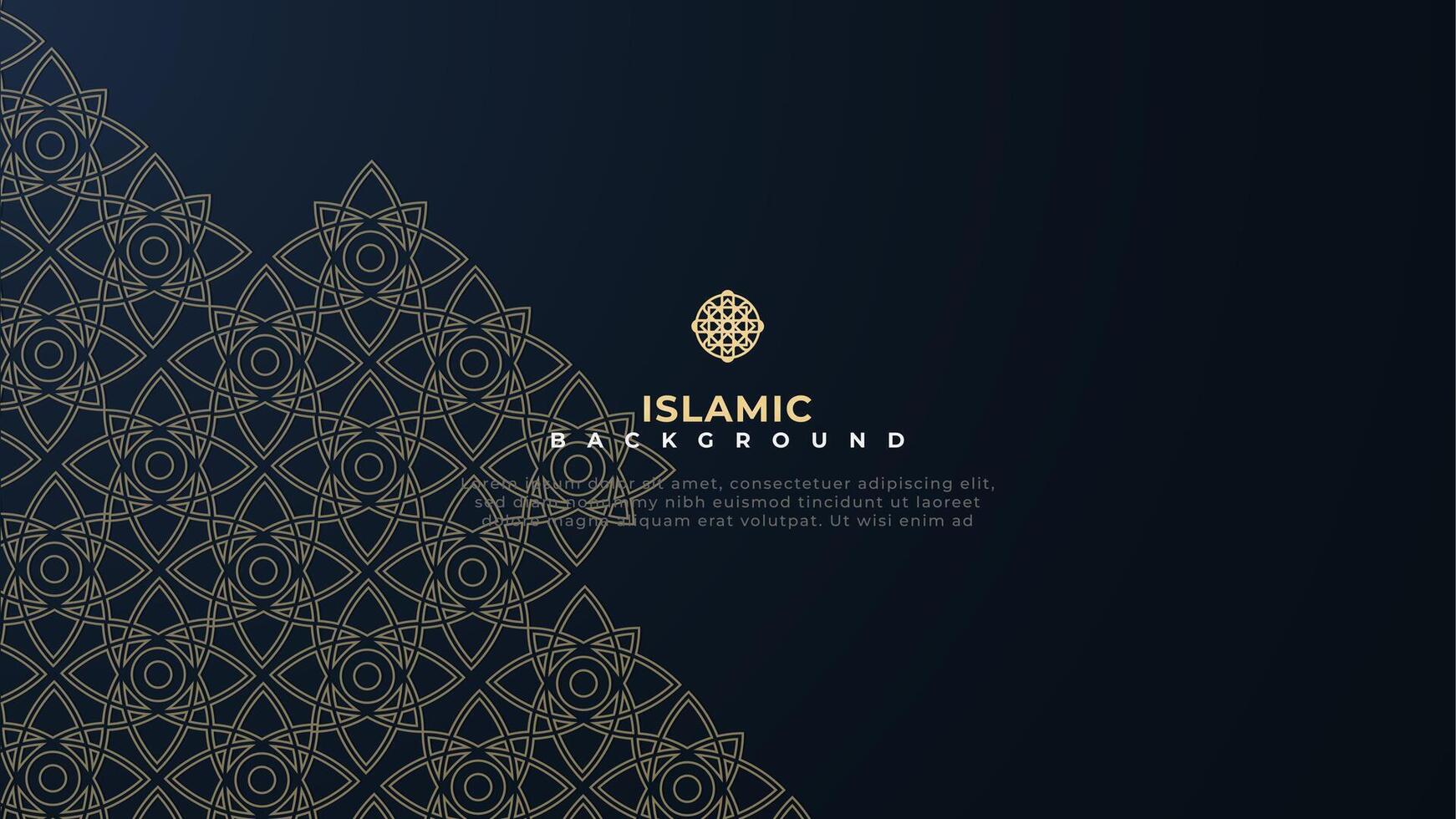 Simple dark blue islamic background with mosaic vector