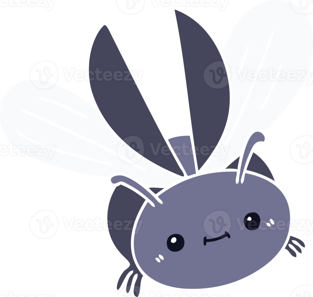 hand drawn quirky cartoon flying beetle png