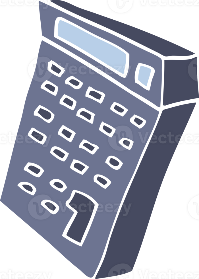 flat color illustration cartoon calculator png