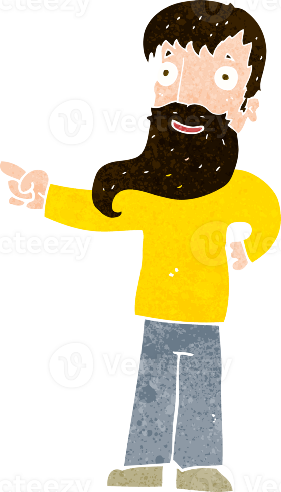 cartoon man with beard pointing png