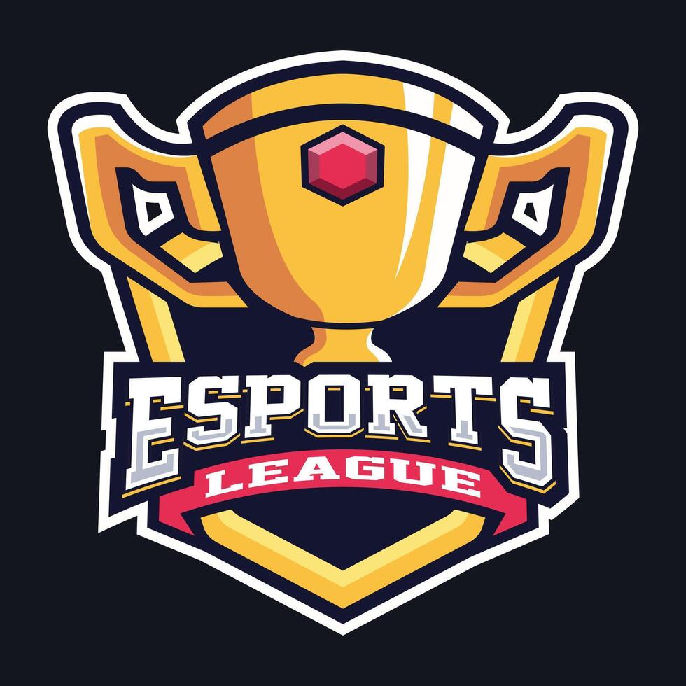 Esport Championship trophy mascot logo vector