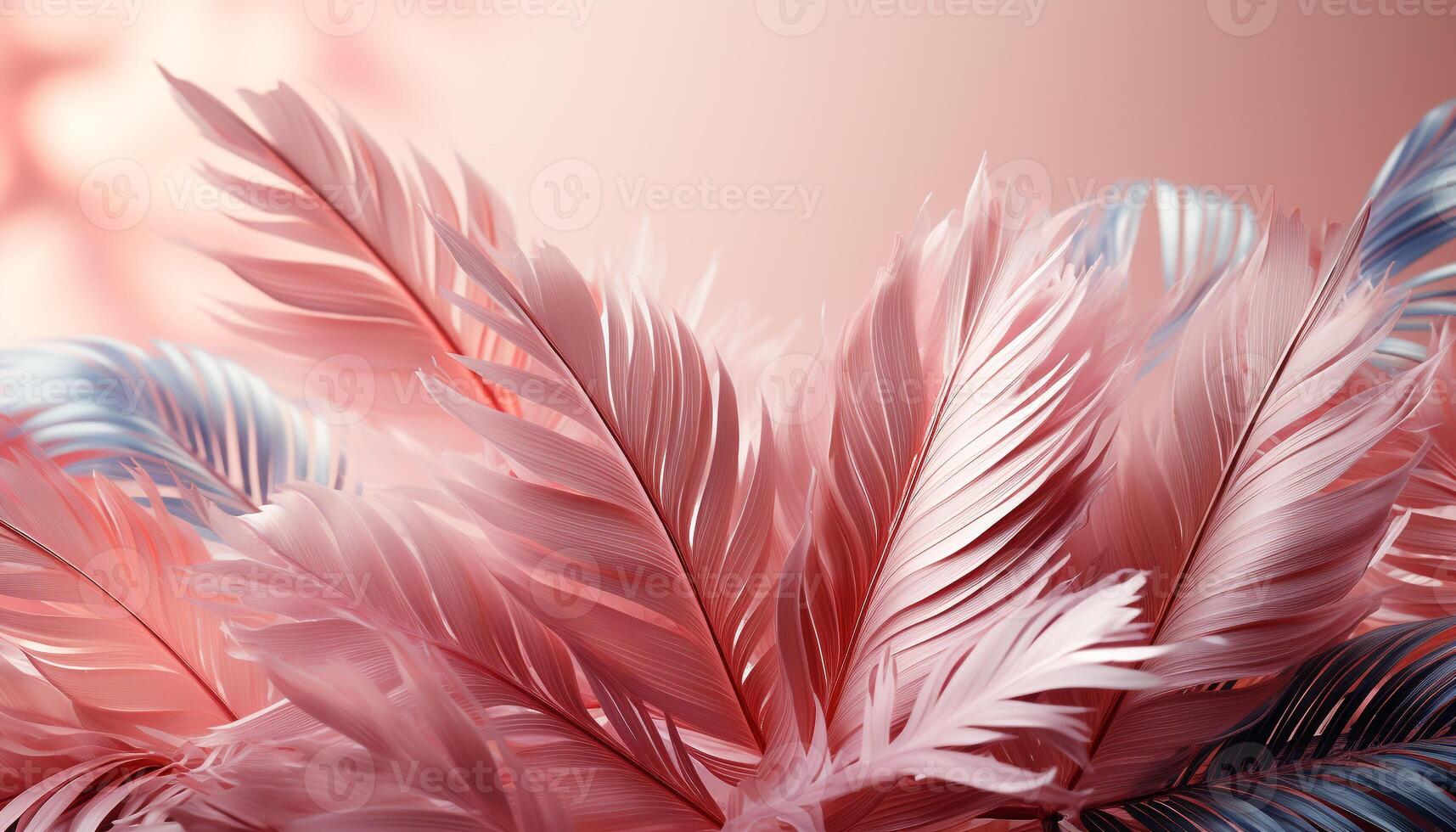 AI generated Vibrant feather pattern, nature elegance in smooth, modern wallpaper generated by AI photo