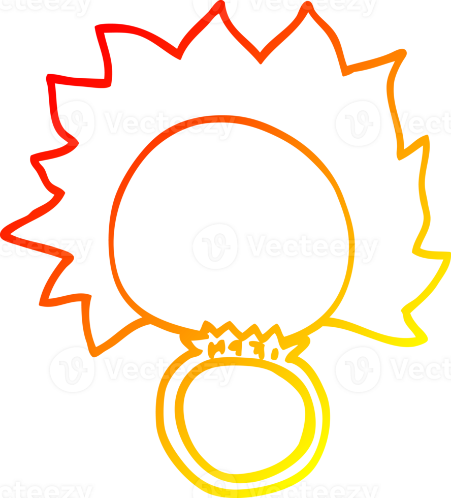 warm gradient line drawing of a cartoon fire ball ring png