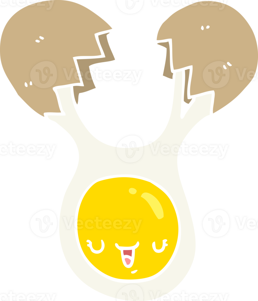 flat color style cartoon cracked egg png