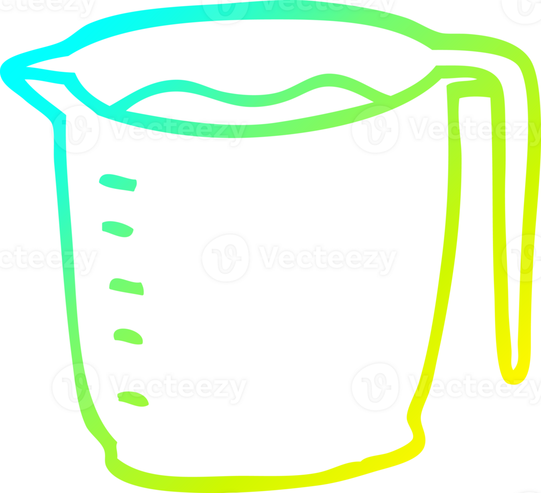 cold gradient line drawing of a cartoon jug png