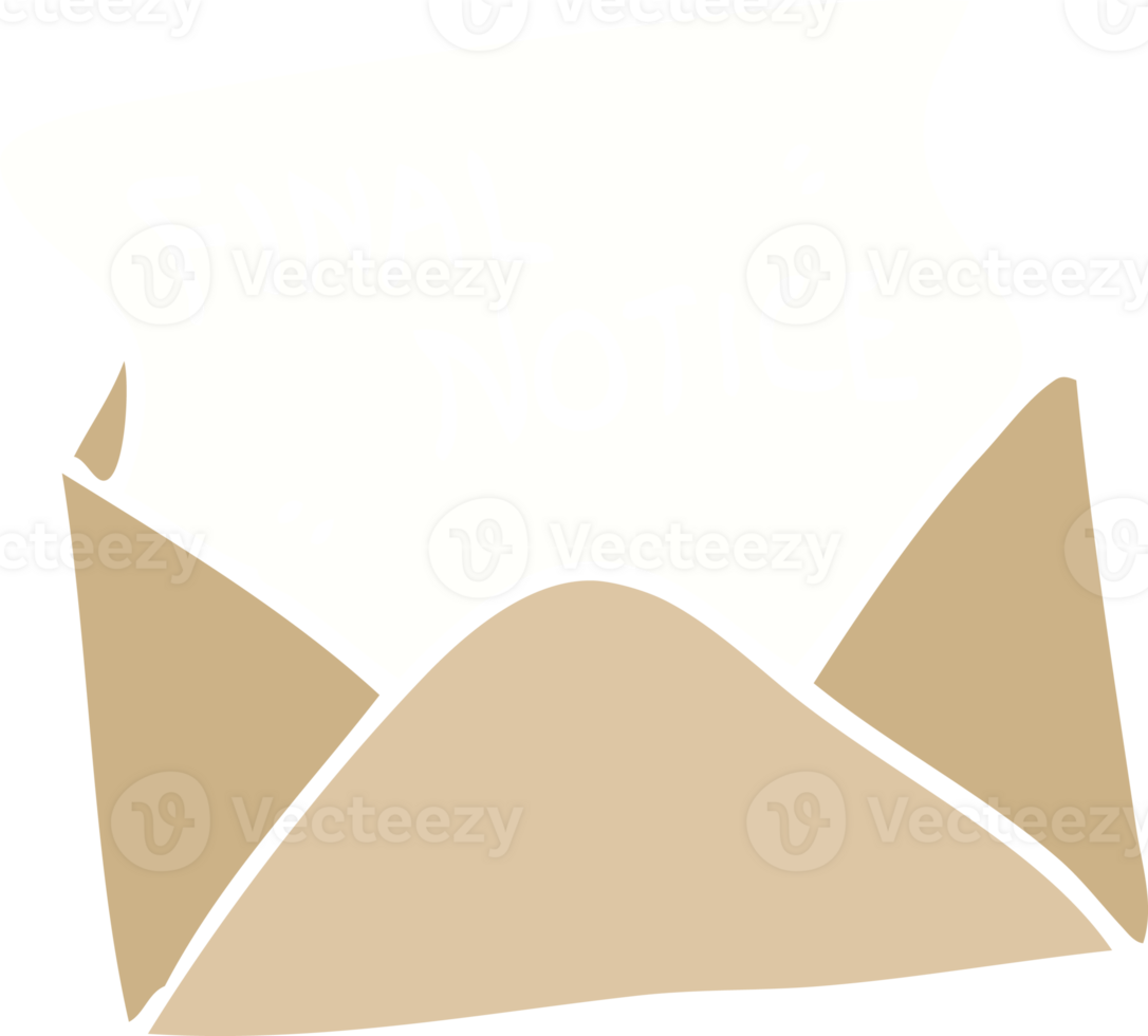 piatto colore illustrazione cartone animato finale Avviso lettera png