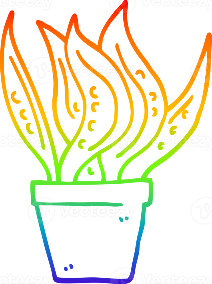 arc en ciel pente ligne dessin de une dessin animé maison plante png