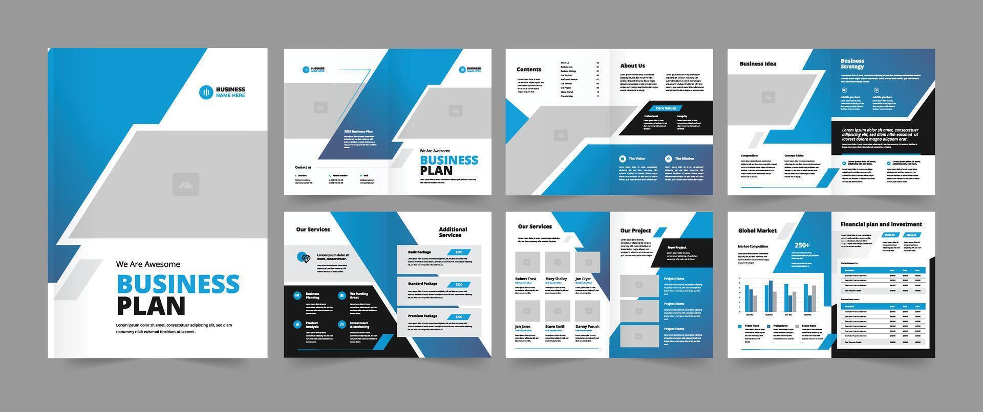 Business Plan or Company Plan Template vector