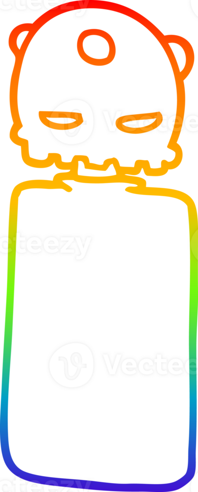 rainbow gradient line drawing of a cartoon robot png