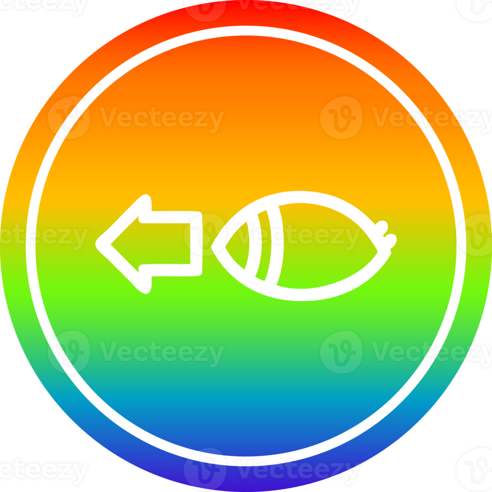 staring eye circular icon with rainbow gradient finish png
