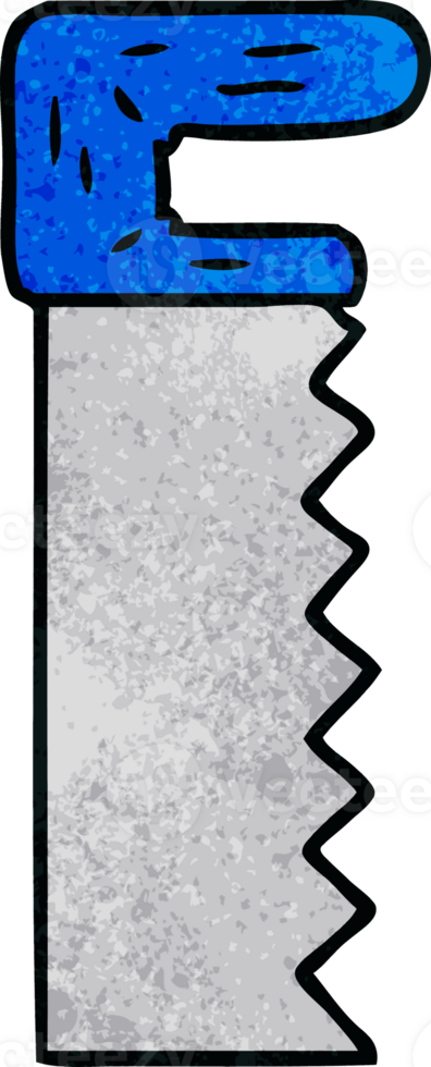 hand drawn textured cartoon doodle of a metal saw png