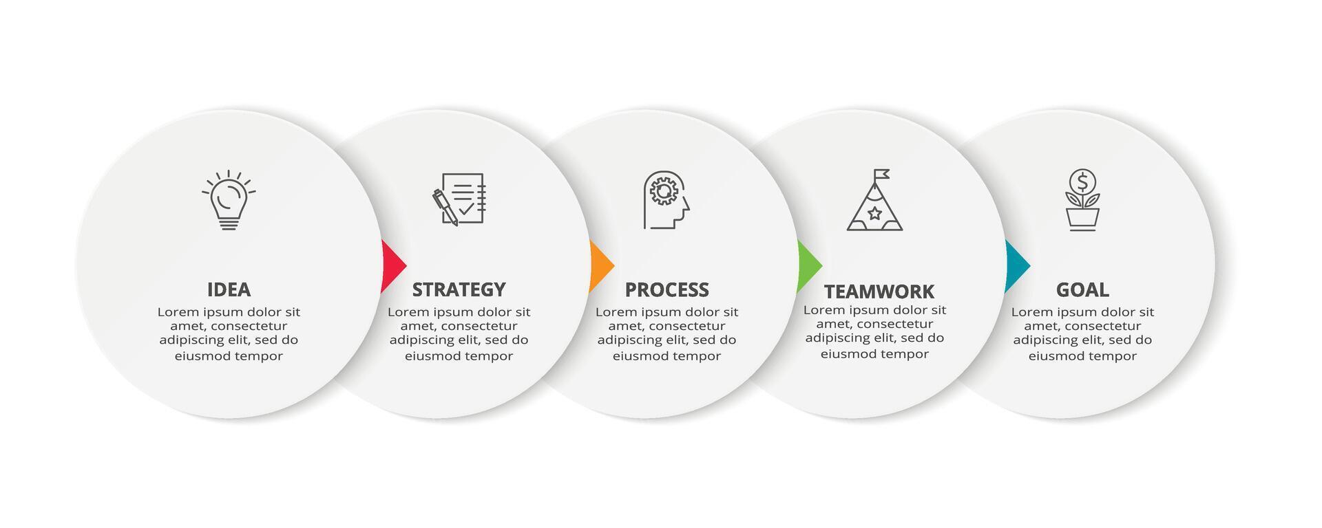 Creative concept for infographic with 5 steps, options, parts or processes. Business data visualization vector