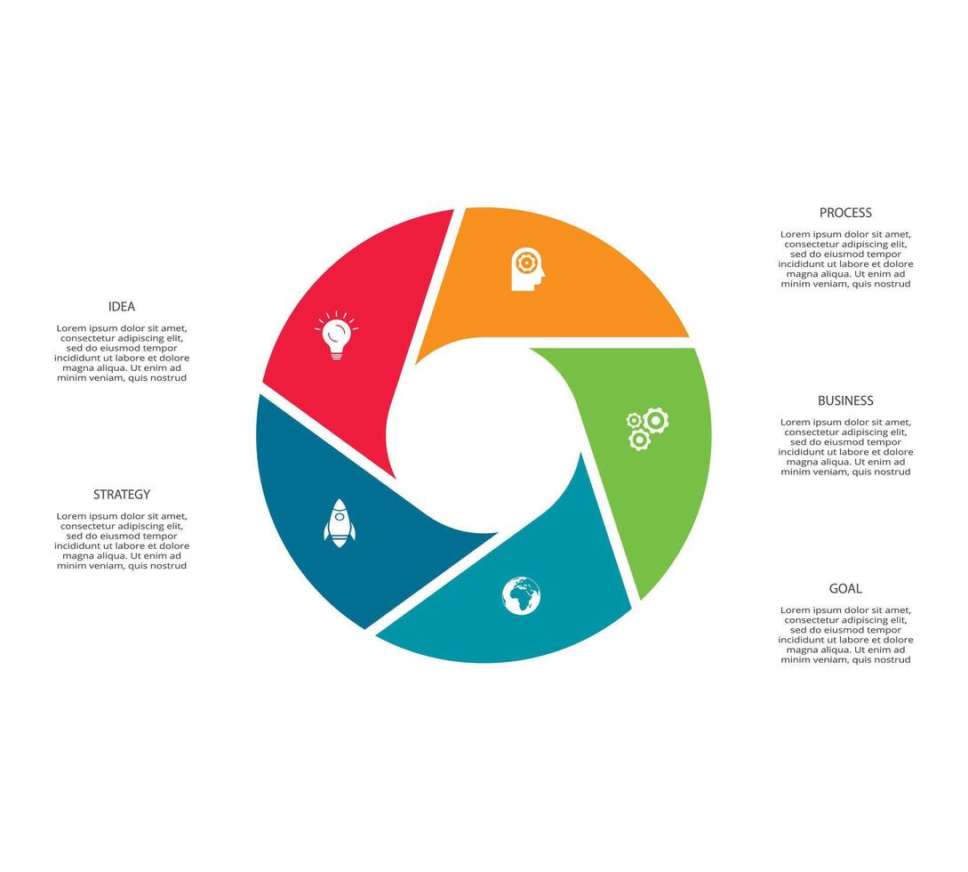 creativo concepto para infografía con 5 5 pasos, opciones, partes o procesos. negocio datos visualización. vector