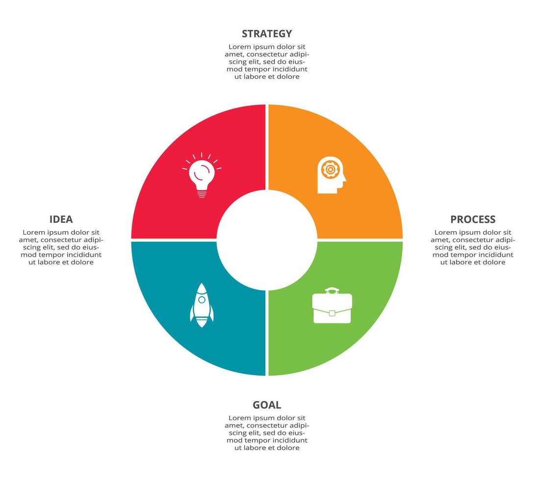 Creative concept for infographic with 4 steps, options, parts or processes. Business data visualization. vector