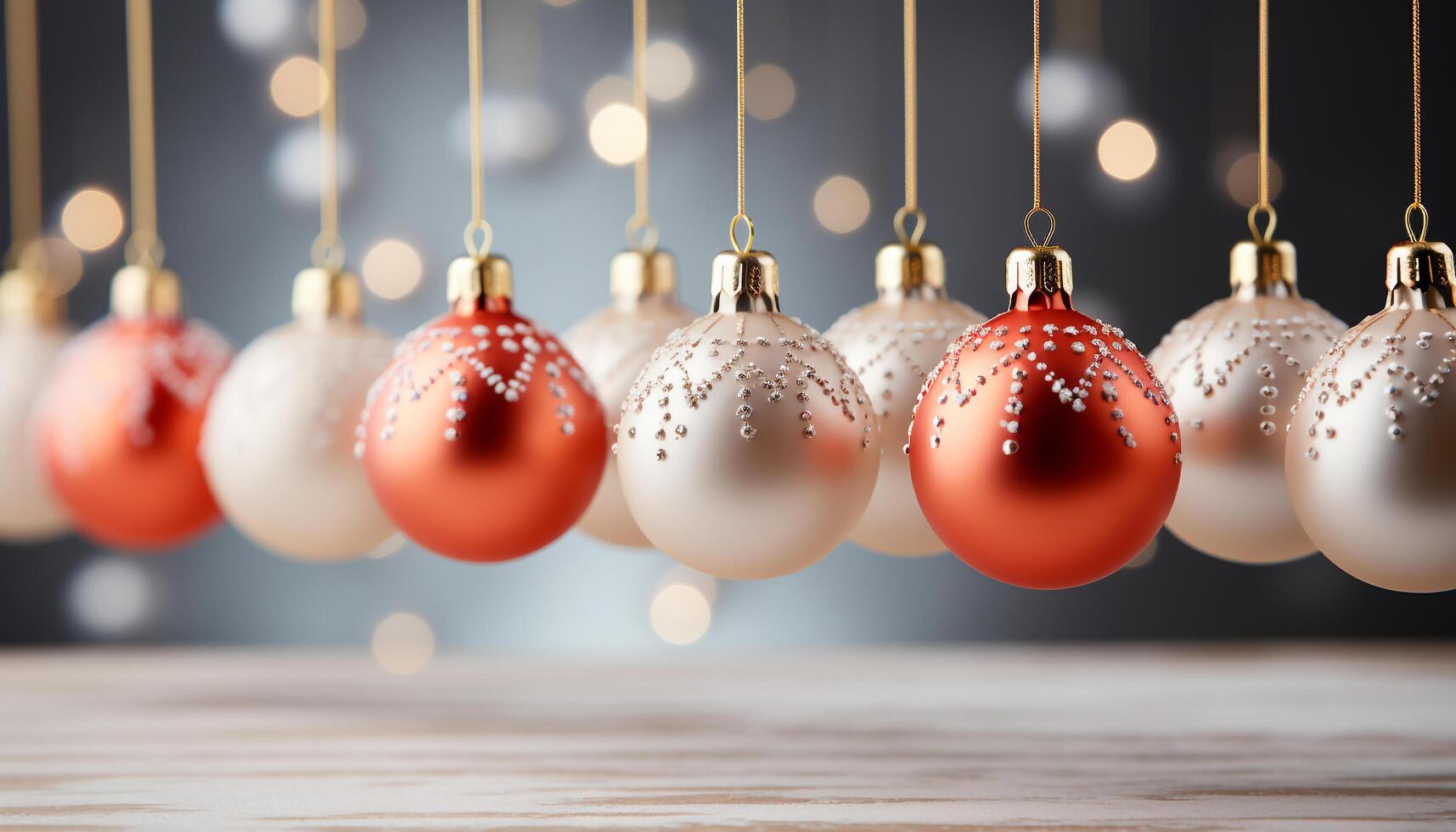 ai generado Navidad ornamento decoración brillante en vibrante colores, colgando en árbol generado por ai foto