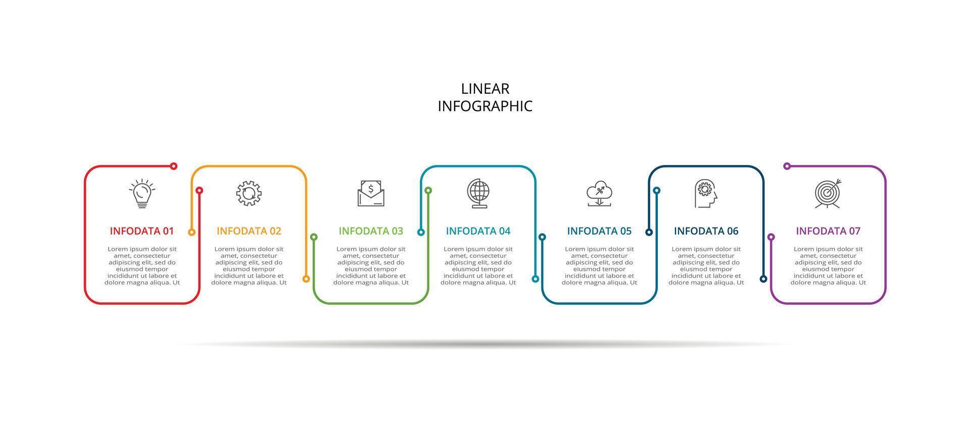 Creative concept for infographic with 7 steps, options, parts or processes. Business data visualization. vector