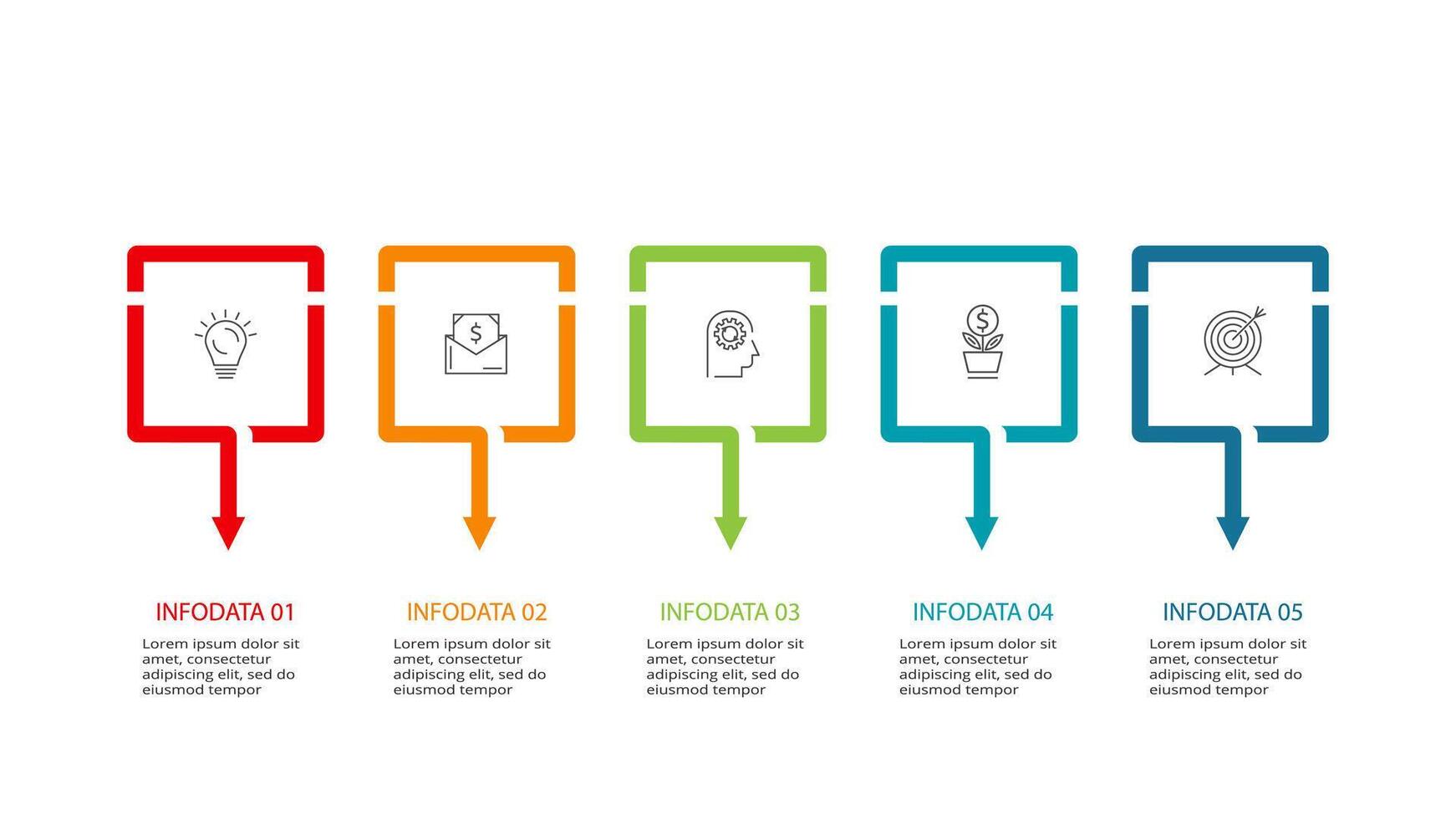 Creative concept for infographic with 5 steps, options, parts or processes. Business data visualization. vector