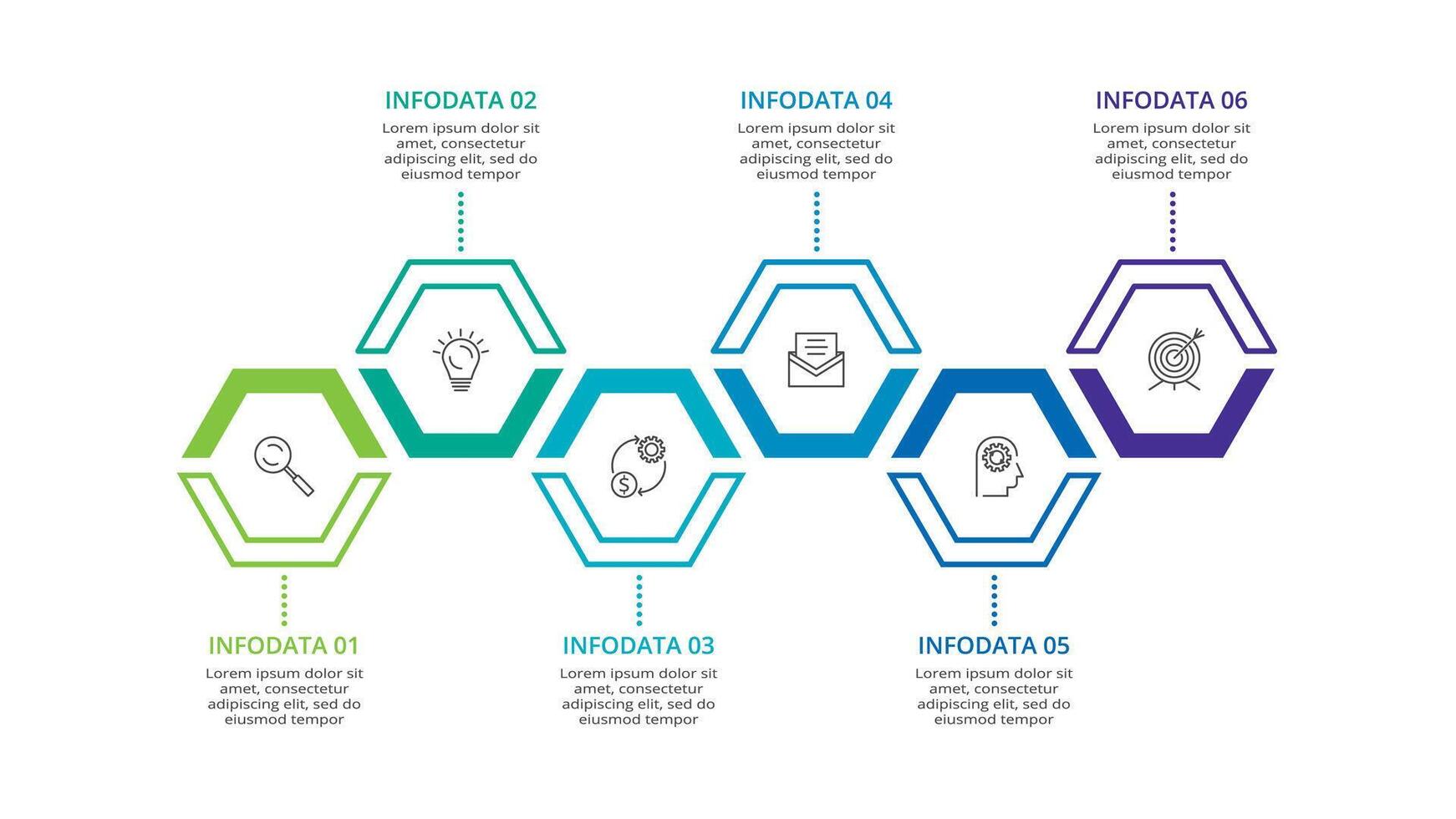 Timeline with 6 elements, infographic template for web, business, presentations, vector illustration