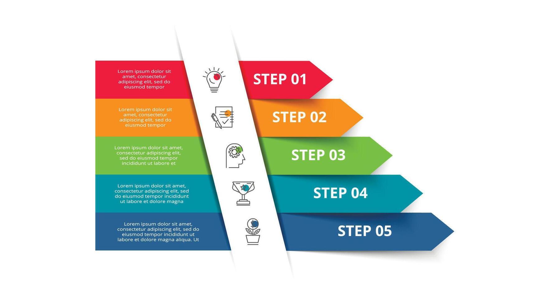 concepto creativo para infografía con 5 pasos, opciones, partes o procesos. visualización de datos comerciales vector