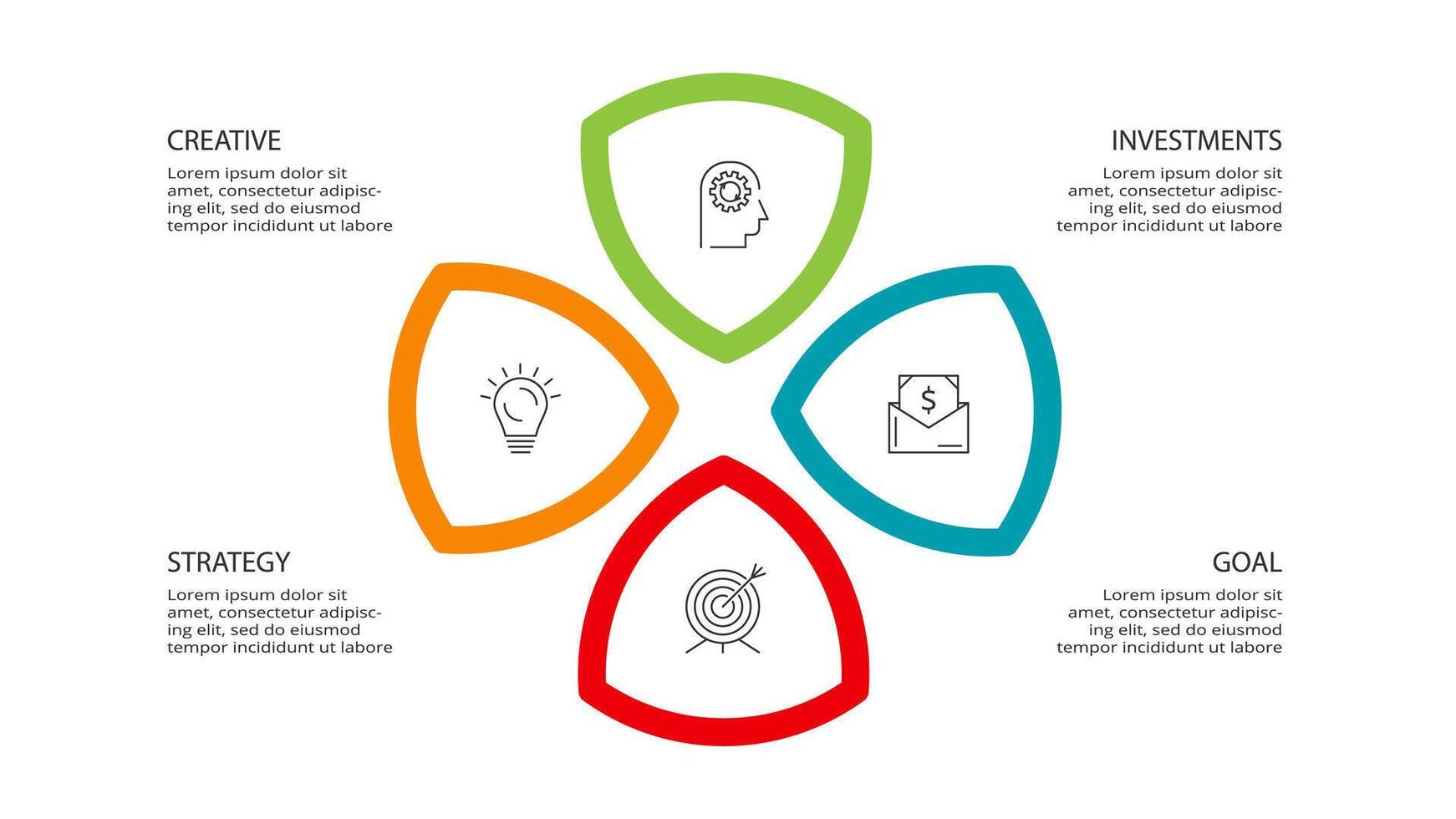 Creative concept for infographic with 4 steps, options, parts or processes. Business data visualization. vector