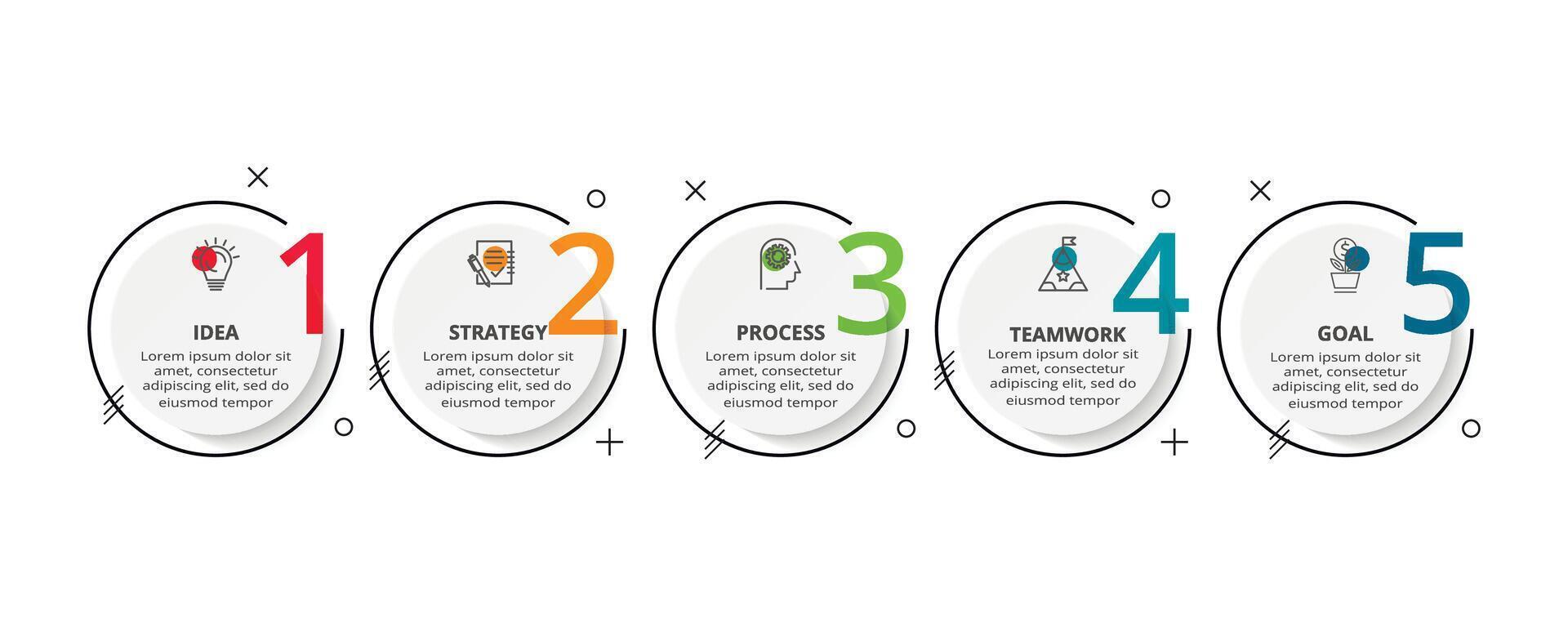 Creative concept for infographic with 5 steps, options, parts or processes. Business data visualization. vector