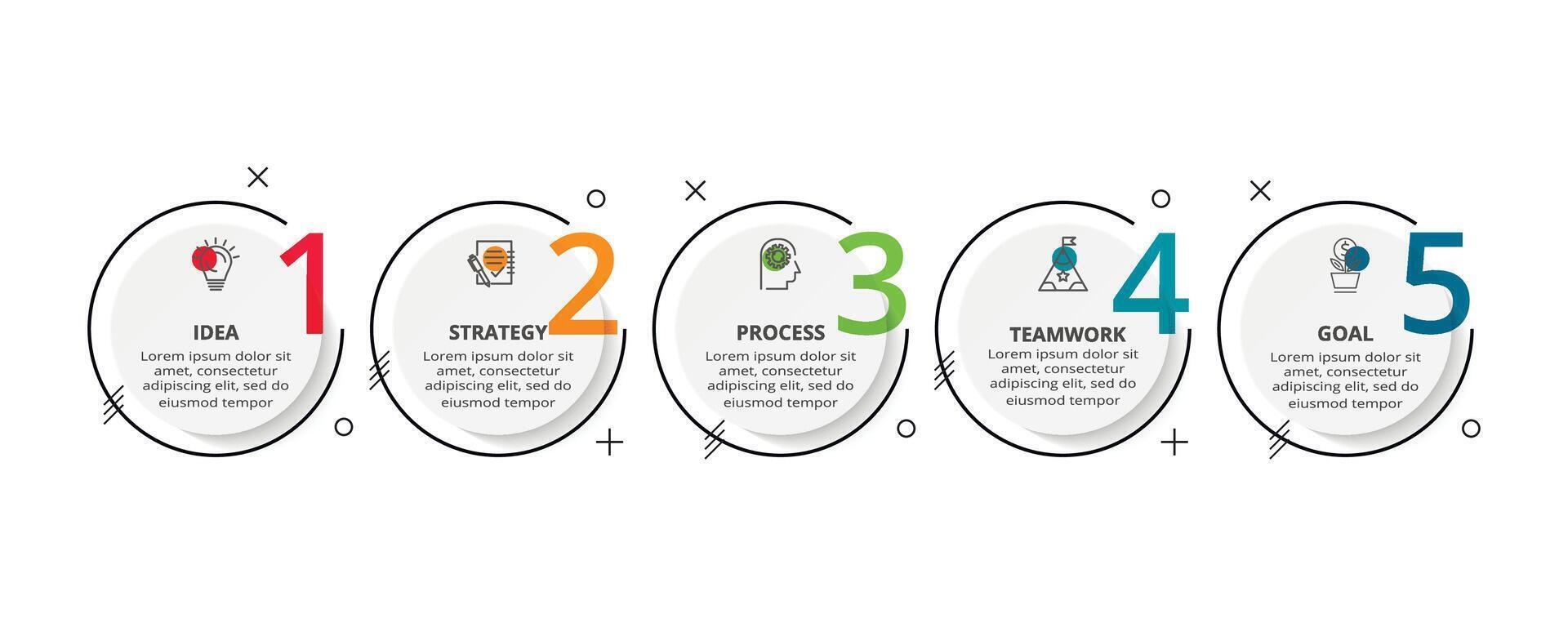 creativo concepto para infografía con 5 5 pasos, opciones, partes o procesos. negocio datos visualización. vector