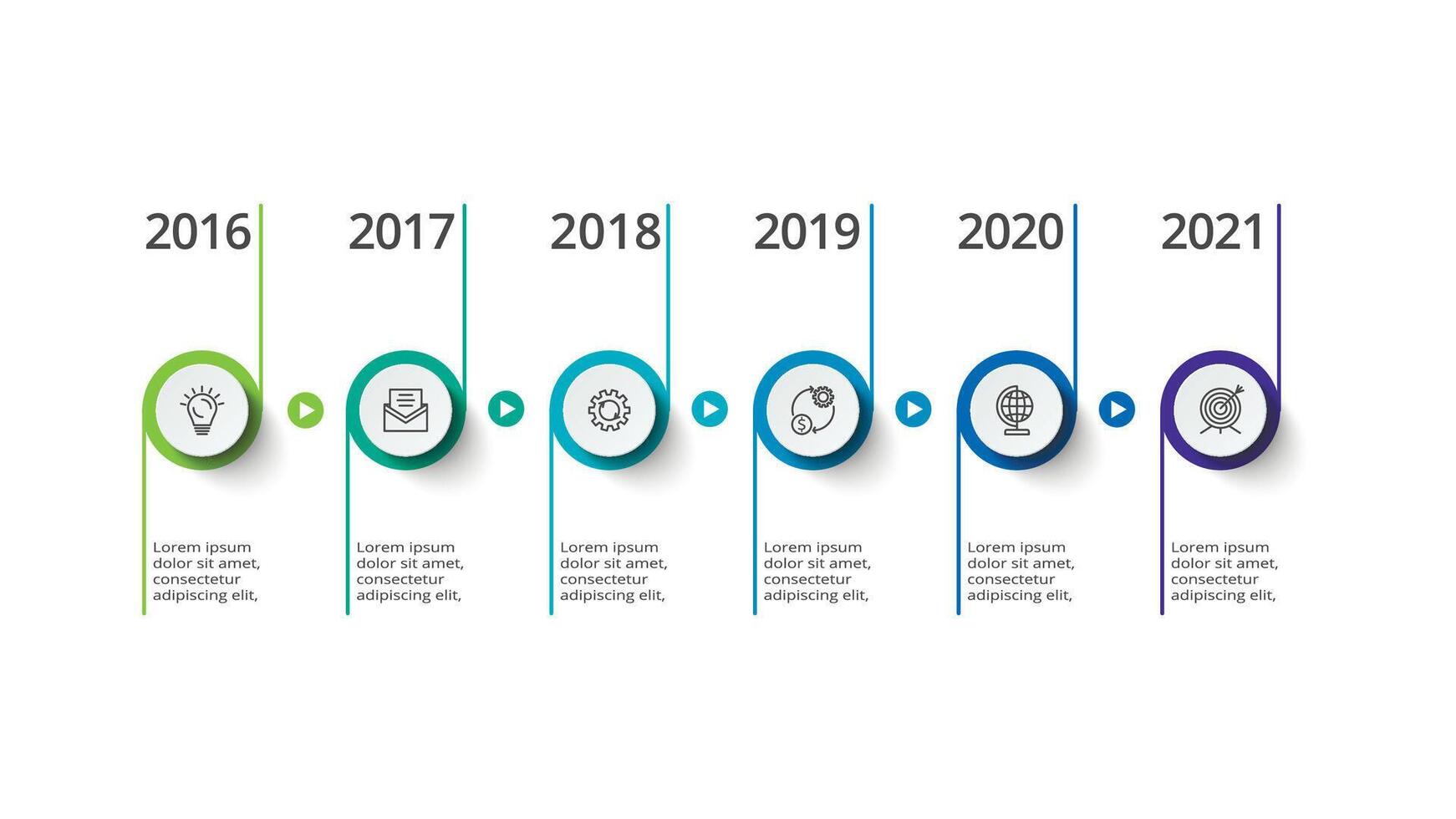Timeline with 6 elements, infographic template for web, business, presentations, vector illustration