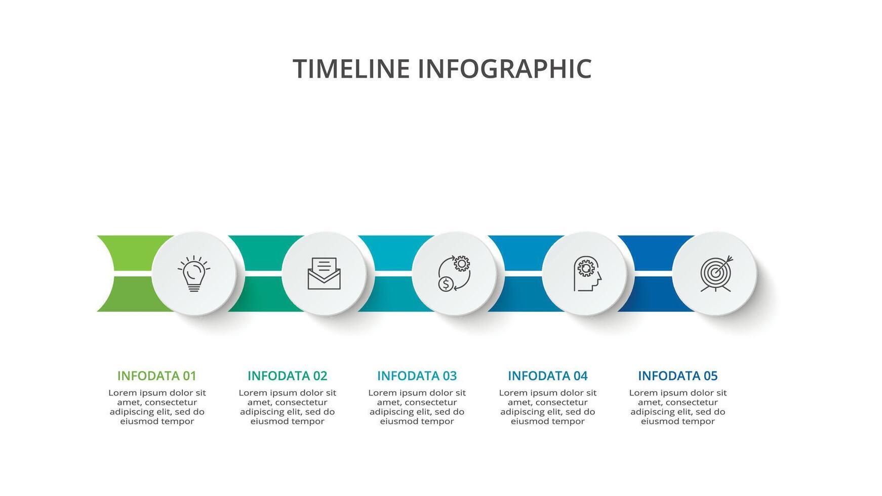 Timeline with 5 elements, infographic template for web, business, presentations, vector illustration