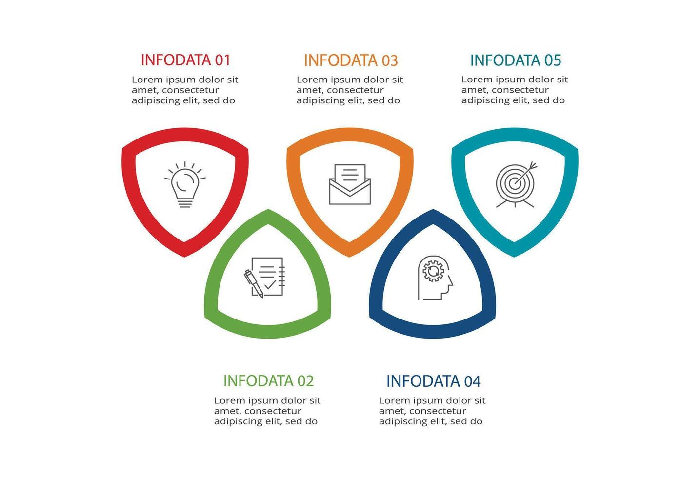 Creative concept for infographic with 5 steps, options, parts or processes. Business data visualization. vector