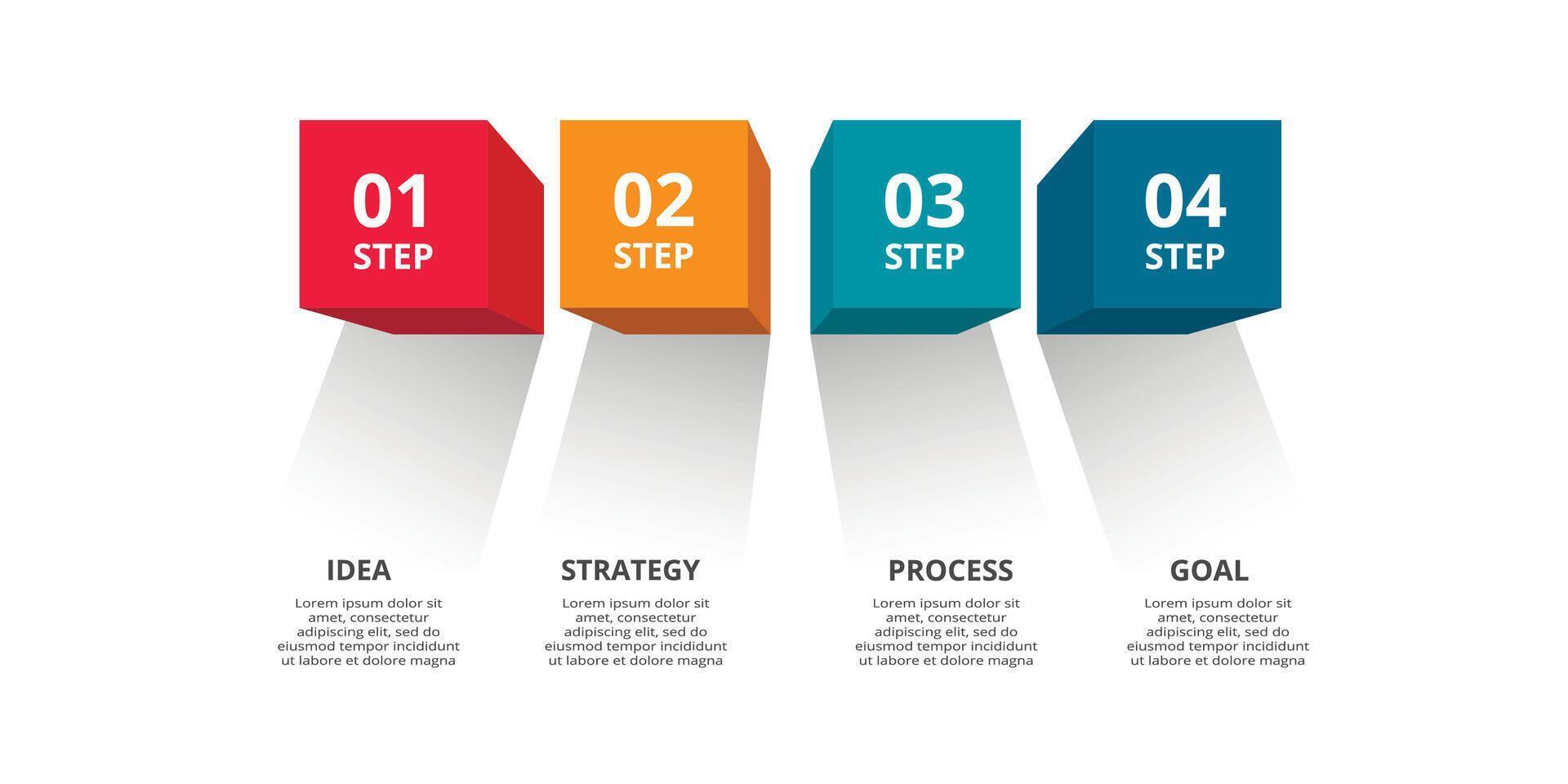 concepto creativo para infografía con 4 pasos, opciones, partes o procesos. visualización de datos comerciales vector