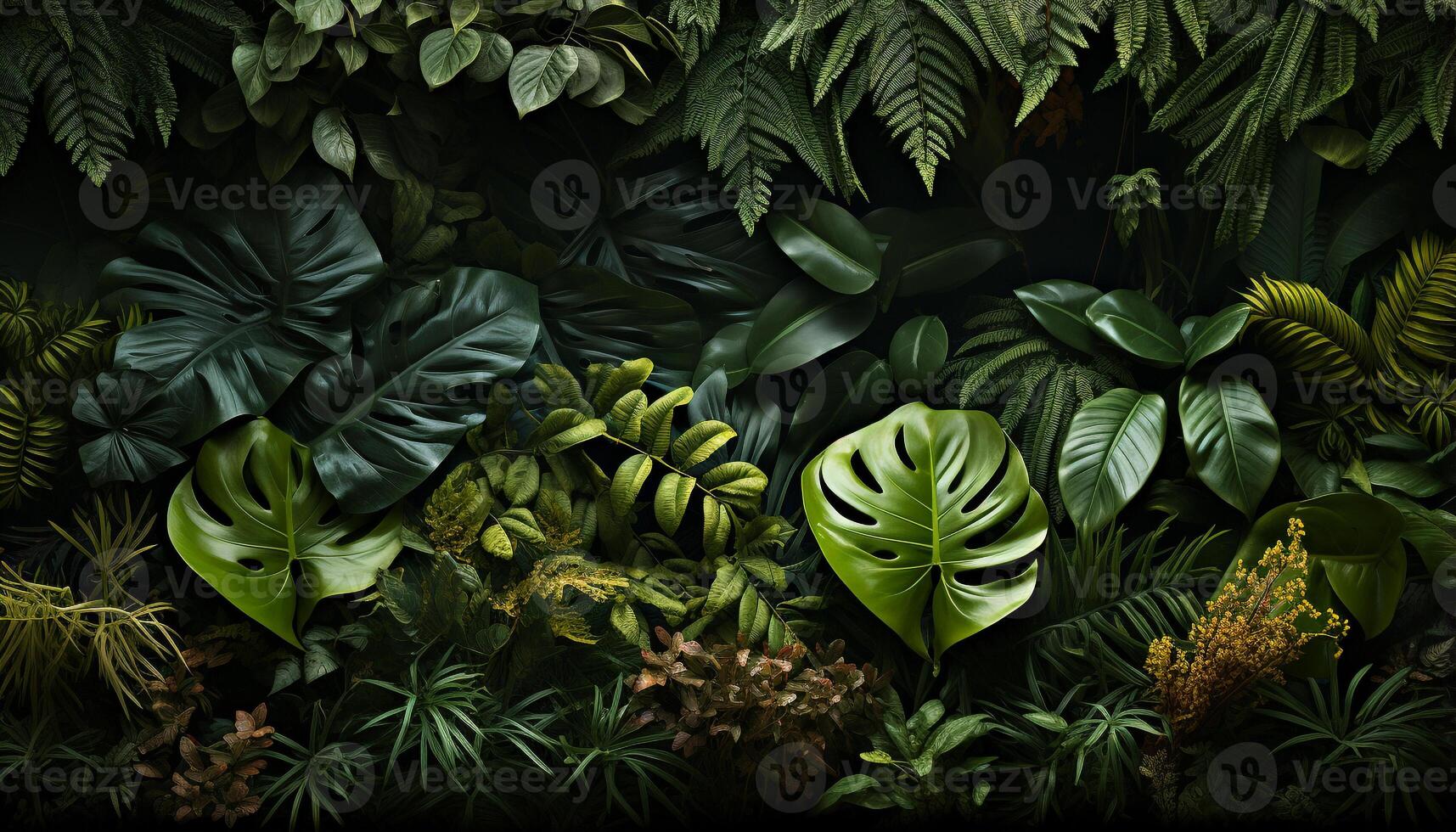 ai generado frescura de naturaleza crecimiento en vibrante tropical selva fondo de pantalla generado por ai foto