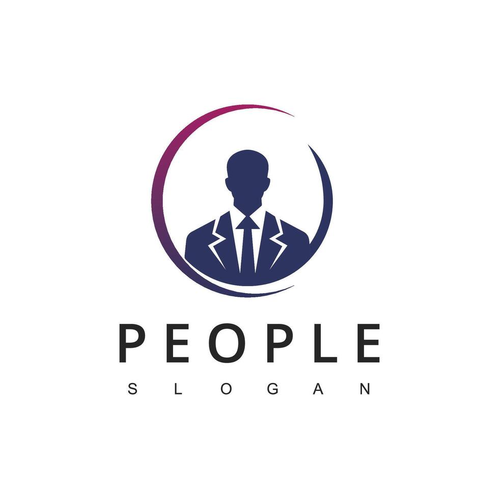 Businessman logo. business man in suit. Leadership vector logo for agency.