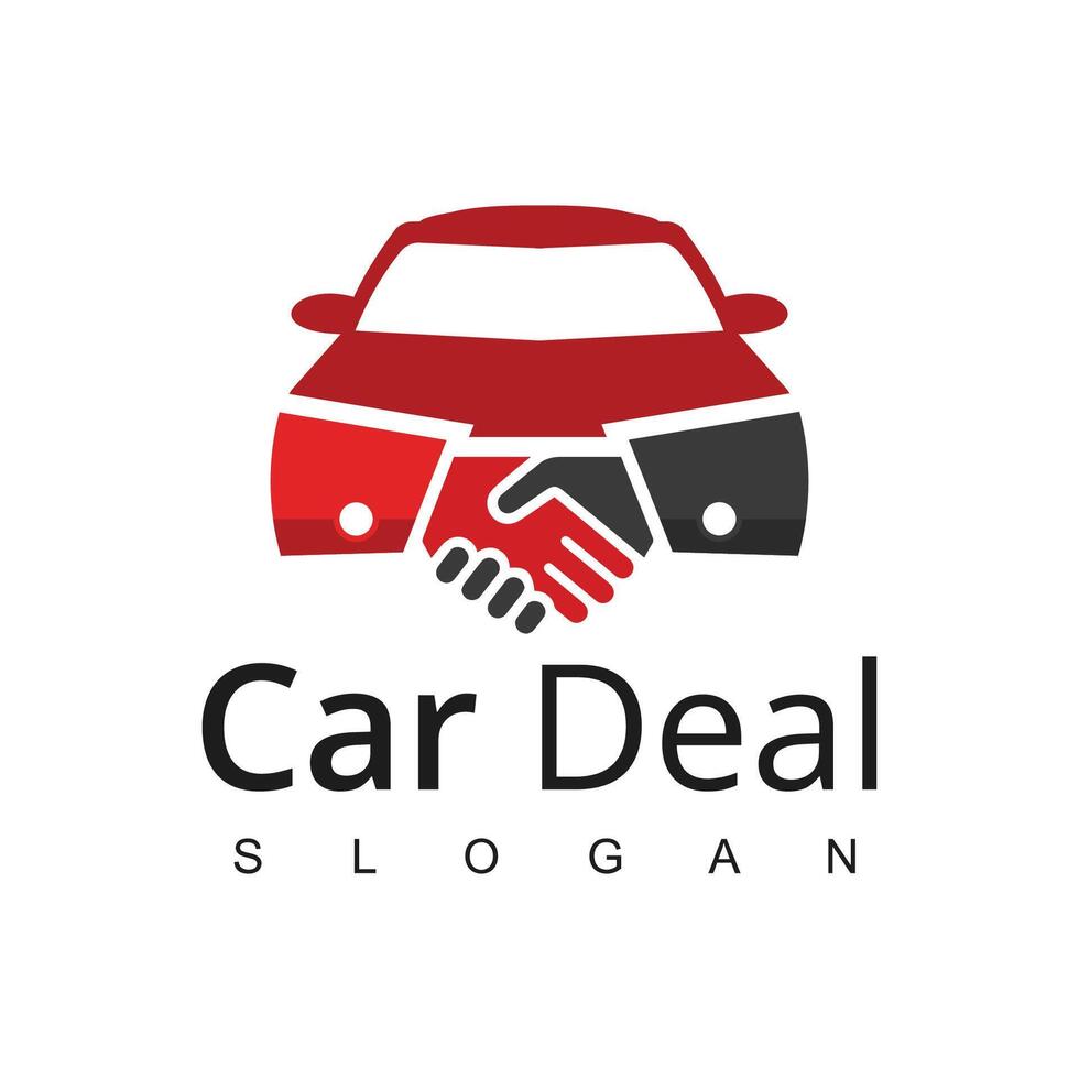 Car Logo. Car Deal with Hand shake symbol vector