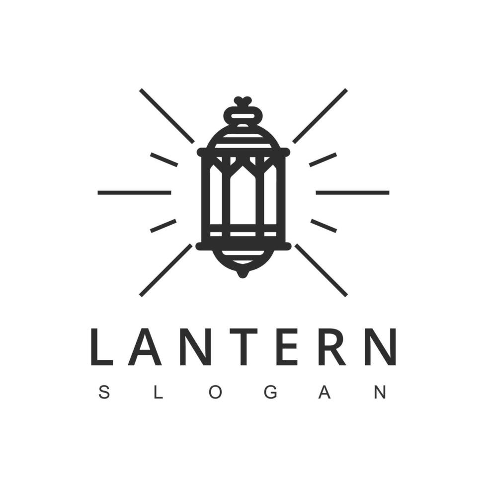 Ramadan lanterns logo. Fanous line lantern, arabic lamps silhouettes vintage. vector illustration of lantern to ramadan