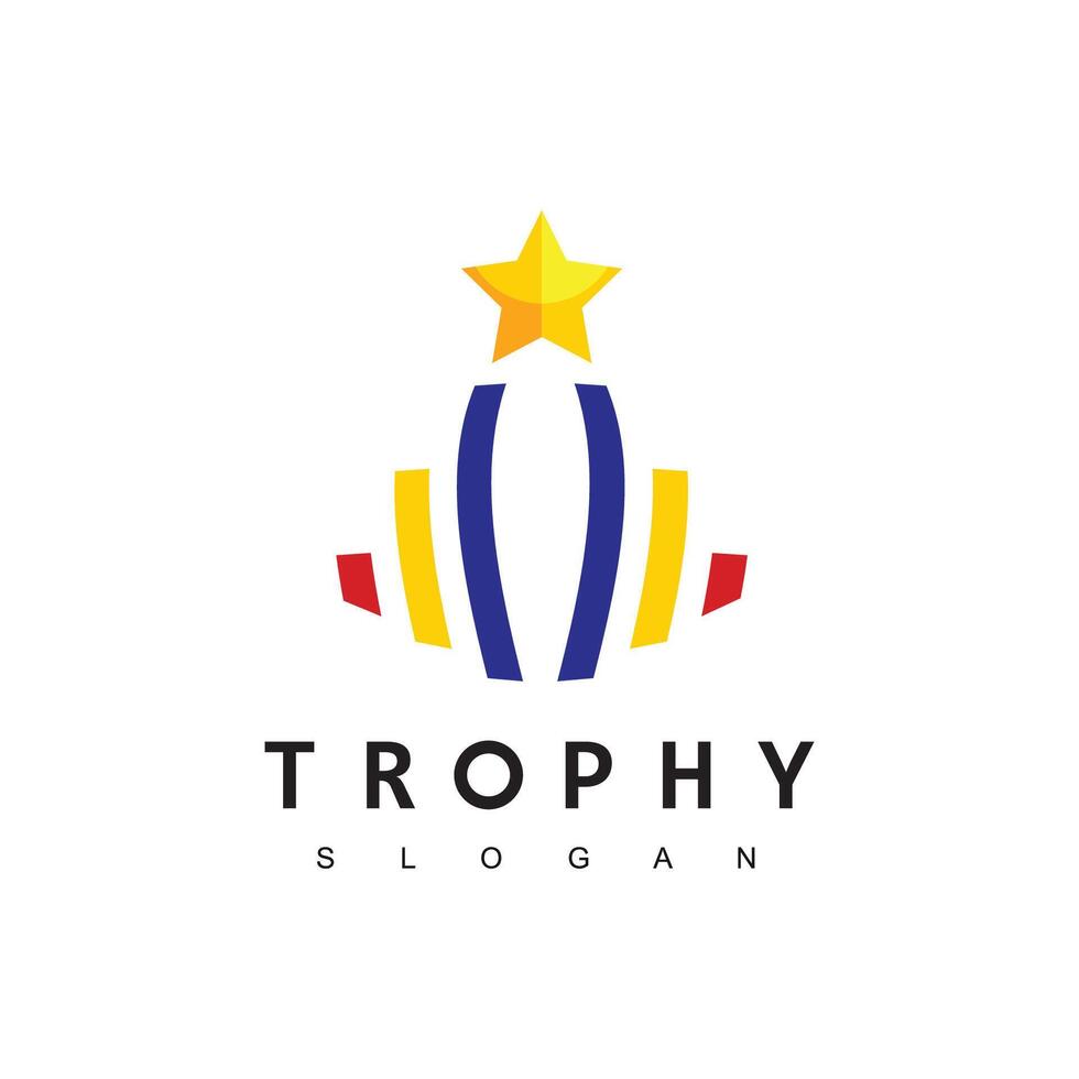 plantilla de logotipo de trofeo ganador, icono de premio de liderazgo y competencia vector