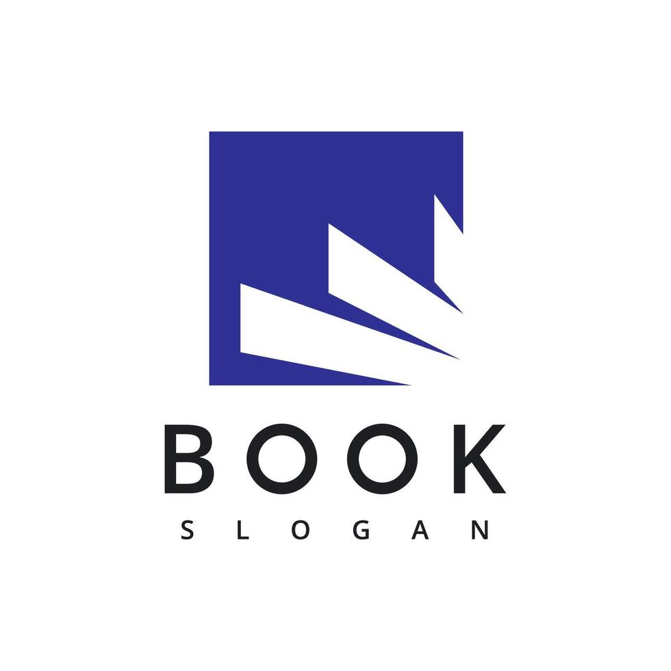 Book Logo. Book Icon isolated on white background. Usable for Business and Education Logos. Flat Vector Logo Design Template Element.