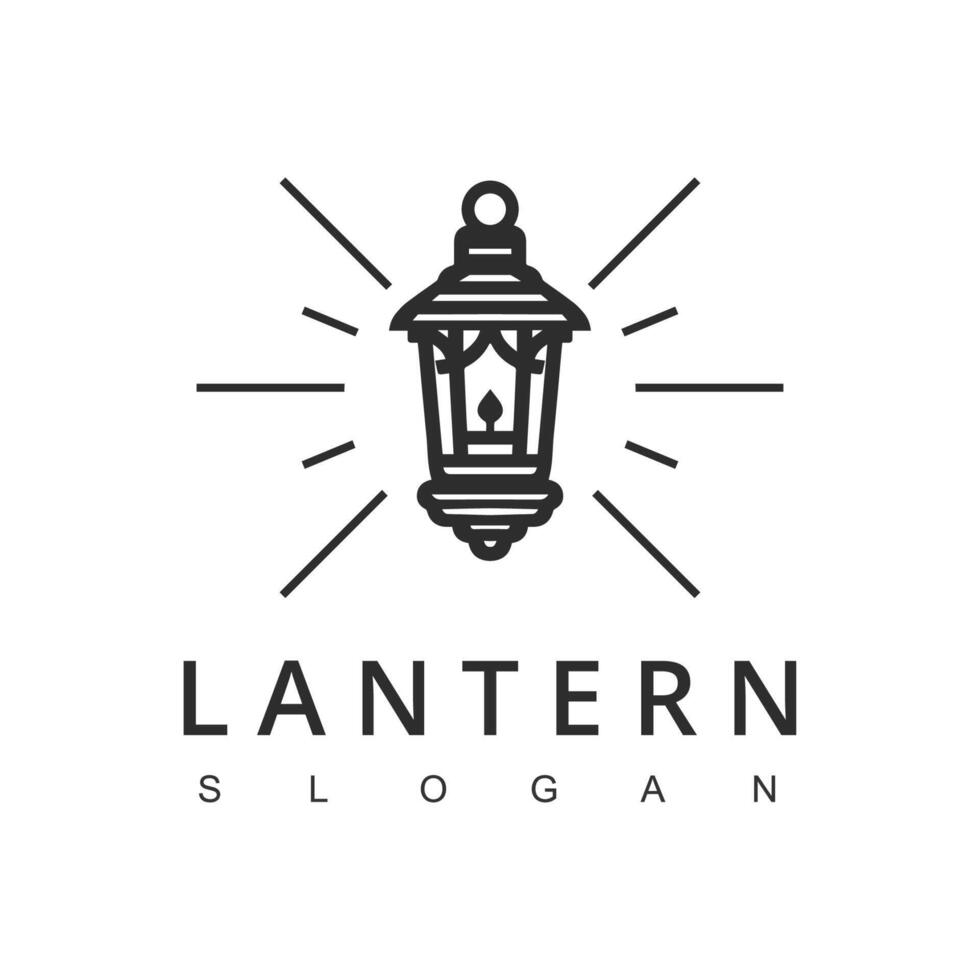 Ramadan lanterns logo. Fanous line lantern, arabic lamps silhouettes vintage. vector illustration of lantern to ramadan