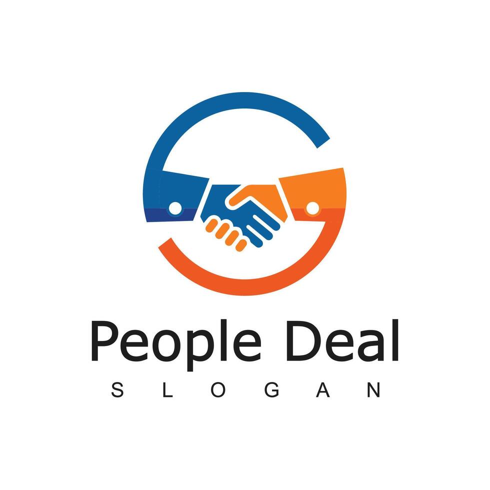 Business and cooperation Logo. handshake and globe symbol  isolated on white background. vector