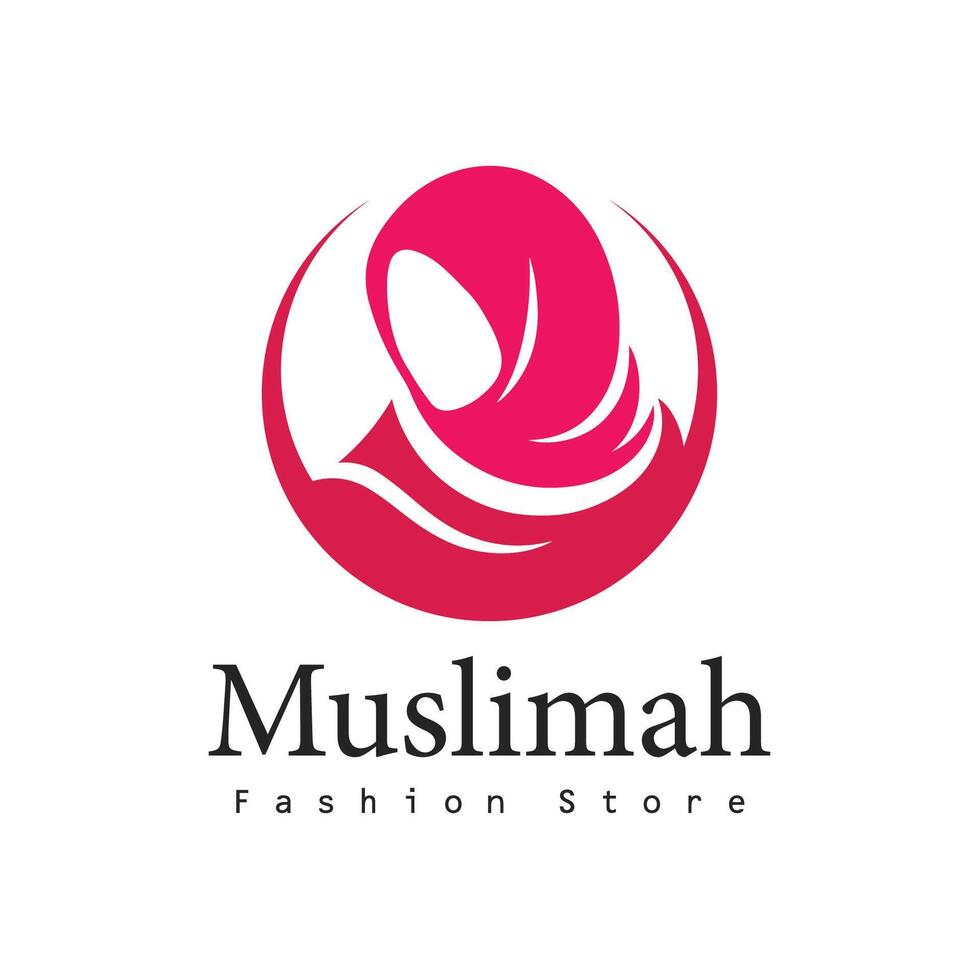 musulmán hembra en hijab logo Moda mujer aislado en blanco antecedentes. vector