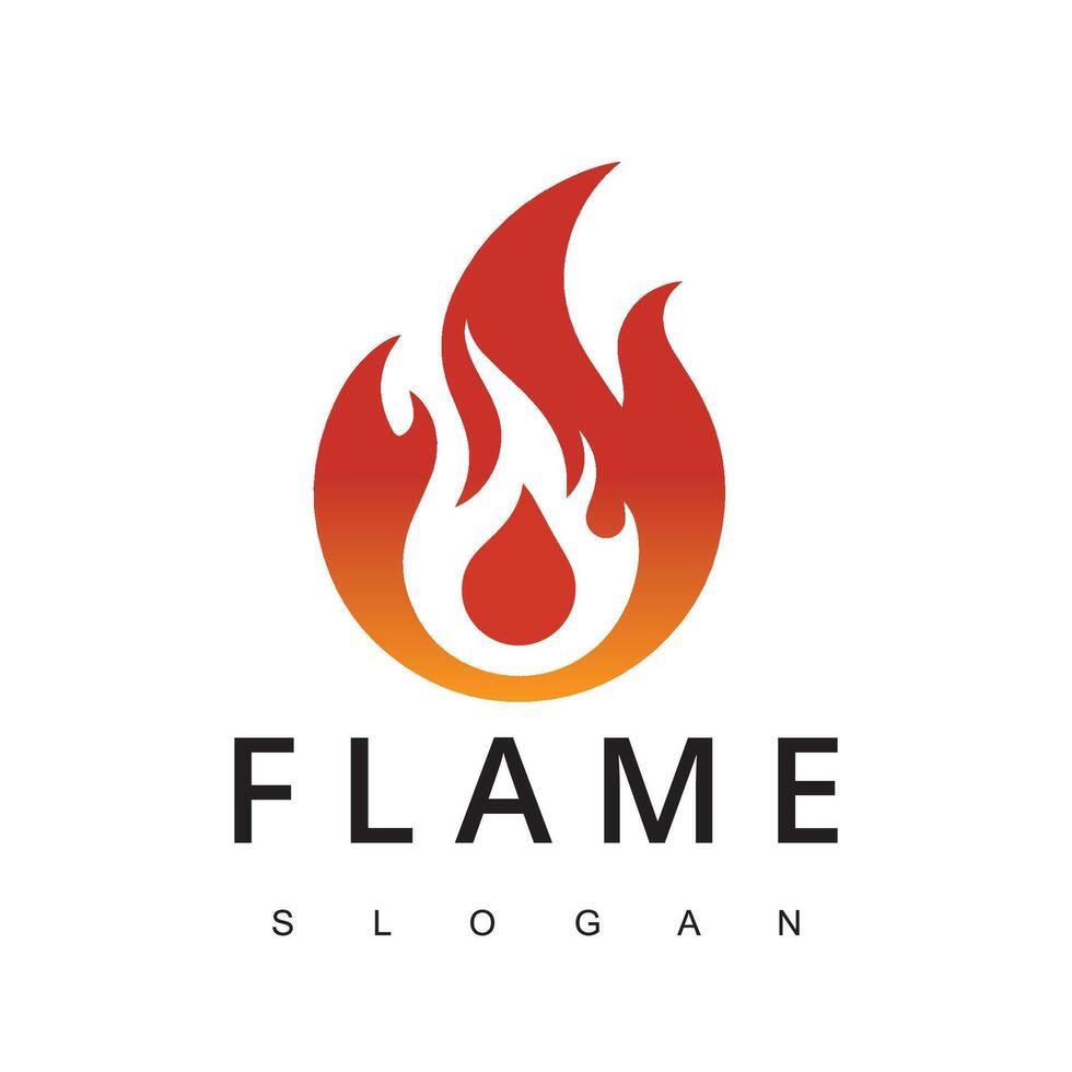 Fire Flame for Burn Gas Oil Company or Barbecue BBQ Grill logo design vector