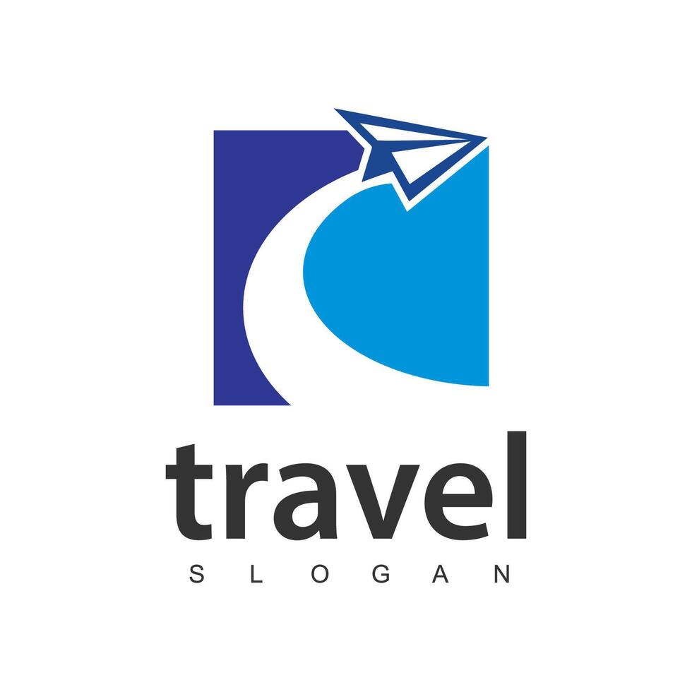 Travel agency business logo. transport, logistics delivery logo design. paper airline illustration. vector