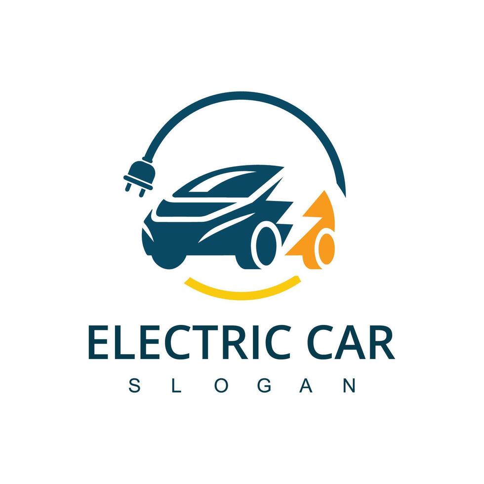 eléctrico coche logo modelo. verde conducir icono vector