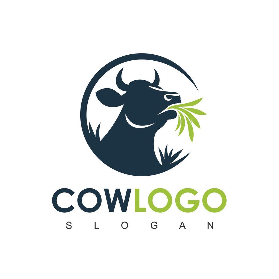 Cow Logo. Cow farm logo design vector. Vintage Cattle Angus Beef logo vector