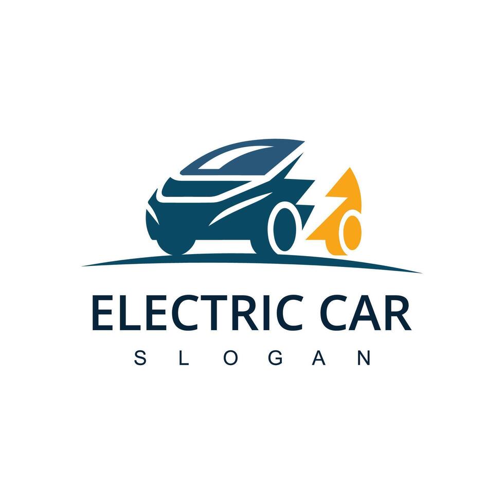 Electric Car Logo Template. green drive icon vector