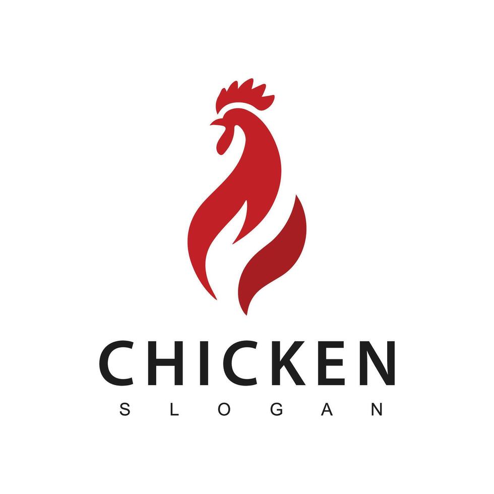 Fire chicken logo, hen flame hot symbol vector icon illustration, fast food restaurant icon