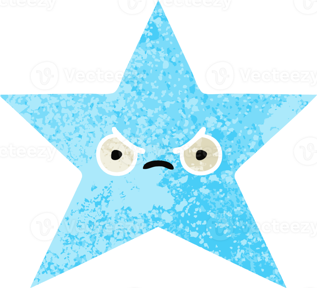 retro illustration style cartoon of a star fish png